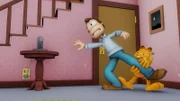 Garfield versucht Jon davon abzuhalten noch mehr beim „Ich-kaufe-alles“-Kanal zu bestellen.