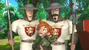 Robin Hood ist in Not. Er ist in Prinz Johns Falle getappt. Die Soldaten haben ihn überrumpelt.