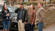 Fixer Upper hosts Chip and Joanna Gaines ask clients Jeff and Michelle Sanders to close their eyes until it's time to reveal her newly renovated home, as seen on HGTV's Fixer Upper. (action)