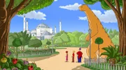 Tom besichtigt mit seinen Freunden Wanda, Tip und Clown Rupert die Stadt Istanbul.
