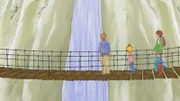 Der Wasserfall in einer Klamm ist für Conni und ihre Familie spektakulär.