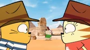Ollie und Moon (re.) entdecken Scout (Mi.).