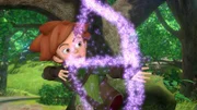 Pfeil und Bogen in Robin Hoods Händen verschwinden plötzlich. Daran ist ein missglückter Zauberspruch von Marian schuld.