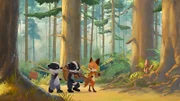 Rosie und die Brüder wollen ihren Schuppen im Wald aufräumen.