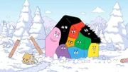 L-R: Barbapapa, Barbamama, Barbabelle, Barbalib, Barbabravo, Barbahelle, Barbalala, Barbabo, Barbazoo