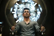 Quaid (Colin Farrell) seated in the Mind Trip Chair inside the Rekall Tripping Den in Columbia Pictures' action thriller TOTAL RECALL.