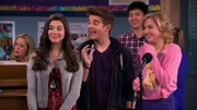 L-R, vorne: Phoebe Thunderman (Kira Kosarin), Max Thunderman (Jack Griffo), Cherry Seinfeld (Audrey Whitby)