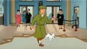 Tim und Struppi ermitteln in einem Museum für Völkerkunde wegen eines Diebstahls.