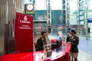 Dubai International Airport - Mel Sabharwal, Airport Services Manager, at Emirates info desk.
