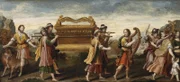 Transport der Bundeslade von einem italienischen Meister, Öl auf Holz, 16. Jahrhundert, Privatsammlung