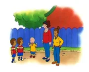 Caillou und seine Mutter lernen die neue Nachbarsfamilie kennen.