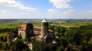 Rothenburg ob der Tauber - Stadtansicht.; Burg Colmberg auf der Frankenhöhe.