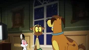 L-R: Bunnicula (voiced by Chris Kattan), Chester (voiced by Sean Astin), Harold (voiced by Brian Kimmet)