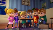 Gemeinsam machen sich die Chipmunks auf die Suche nach dem Dieb, der angeblich Theodores (re.) Skateboard gestohlen hat. Doch gibt es überhaupt einen Dieb?  +++