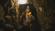 National Geographic Explorer, Albert Lin, rappels down an ancient tunnel into the El Buho pyramid at Dzibanche, Quintana Roo, Mexico. (Credit: National Geographic)