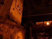 Interior of the mill. Shot taken at night under the glow of security lights.