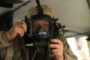 Fred trying on the dive mask.