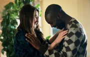 l-r: Charly Clive (Sarah), George (Paapa Essiedu)
