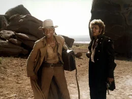 Joe Thanks (Terence Hill, l.); Was Lokomotive (Robert Charlebois, r.)