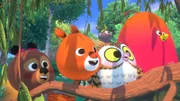 Luzie, Edmund, Edgar Eule, Mitzi und Dingsda auf "Wolfsjagd".