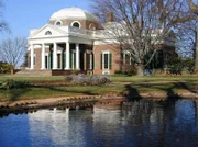 Die Westseite des Landsitzes Monticello, im Westen Virginias.
