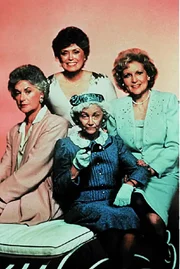 L-R: Dorothy Zbornak (Bea Arthur), Blanche Devereaux (Rue McClanahan), Sophia Petrillo (Estelle Getty), Rose Nylund (Betty White).