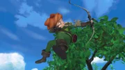 Robin Hood in Aktion. Keiner kann so gut mit Pfeil und Bogen umgehen wie er.