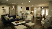 A view of the renovated living room space.