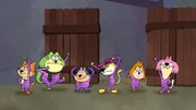 v.li.: Fancy-Fancy, Spooky, Benny the Ball, Top Cat, Brain, Choo-Choo