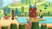 Der Elefant ist in Verdacht, weil der von Käpt'n Pelikan gelernt hat, Seemannsknoten zu machen.