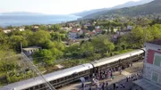 Ankunft des Kaiserzugs im kroatischen Matulji Abbazia.