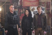 (v.li.): Jack Dalton (George Eads), Riley Davis (Tristin Mays), Angus MacGyver (Lucas Till).