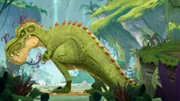 Rocky will ein genauso harter Kerl wie der Gigantosaurus werden.