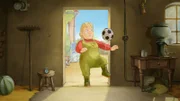 Die Bäuerin ist nun auch fußballverrückt.
