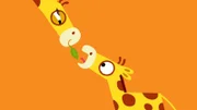 Endlich wird der kleinen Giraffe ein Blatt angeboten. Oder doch nicht?