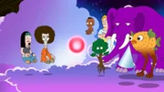 Hayley (l.), Roger (2.v.l.), Nathan (3.v.r.), Lawrence (2.v.r.), Alan (r.)