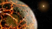 Early Earth in a molten state.