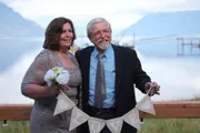 Fred and Jen Hurt pose for photographs at their wedding.