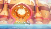 Die Tikis vor dem Tor zur Candyland-Insel, auf der alles aus Süßigkeiten besteht.