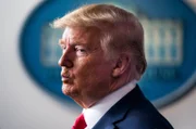 Donald Trump bei der Pressekonferenz im Weißen Haus.