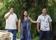 (v.l.n.r.) Natano Reigns (Eric Scanlan); Lana (Cassandra Hepburn); Junior Reigns (Beulah Koale)