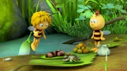 Maja und Willi bereiten ein Picknick vor.