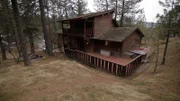 The exterior of the Painted Hills Cabin in Washington, as seen on HGTV's Log Cabin Living