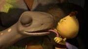 Die kleine Echse Lissi scheint Willi zu mögen.