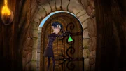 Mordred stiehlt den Trank, der unsichtbar macht.
