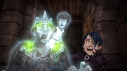 Mordred überrumpelt König Uther und verwandelt ihn in einen Geist.