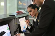 DUBAI - Mel Sabharwal at boarding gate.  (photo credit:  Arrow Media/John Bonny)