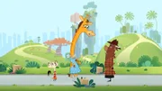 Die Giraffe will Sherlock nicht verraten, wer die Gerüchte über ihn in Umlauf gebracht hat.
