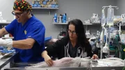 Shelly prepping Spoons for surgery.