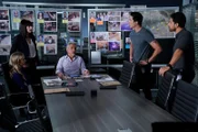 L-R: A.J. Cook as Jennifer Jareau, Paget Brewster as Emily Prentiss, Joe Mantegna as David Rossi, Daniel Henney as Matt Simmons and Adam Rodriguez as Luke Alvez.